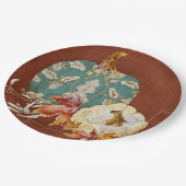 Herbst Erntedank Pumpkin Scroll Patrone Leaf Art Pappteller (Schrägansicht)