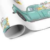 Herbst Erntedank Pumpkin Truck Geschenkpapier (Rolleneckpunkt)