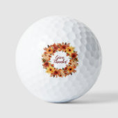 Herbst Erntedank Pumpkin und Blume Golfball (Vorderseite)