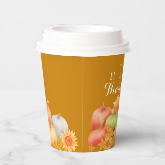 Herbst Erntedank Senf Pappbecher (Rechts)