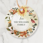 Herbst Erntedank Sonnenblume Vielen Dank Geschenkanhänger (Rückseite)