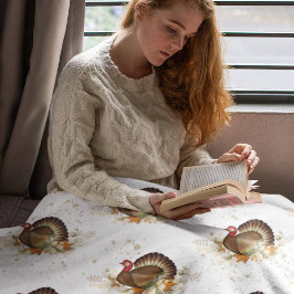 Herbst Erntedank Türkei Fleecedecke