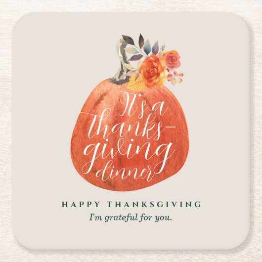 Herbst Erntedank Wasserfarbe Pumpkin Rechteckiger Pappuntersetzer (Vorderseite)