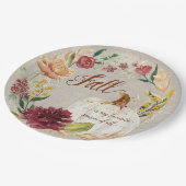 Herbst Erntedank Weißer Kürbis Pappteller (Schrägansicht)