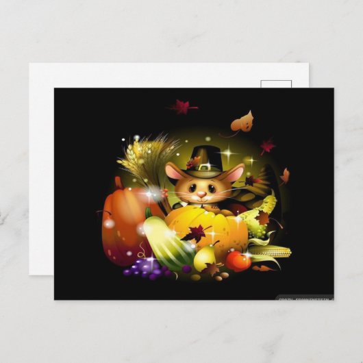 Herbst Erntedank Whimsical Elegante Modernes Niedl Postkarte (Vorne/Hinten)