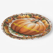 Herbst-Erntedanken Populäre Pumpkin-Sammlung Pappteller (Schrägansicht)