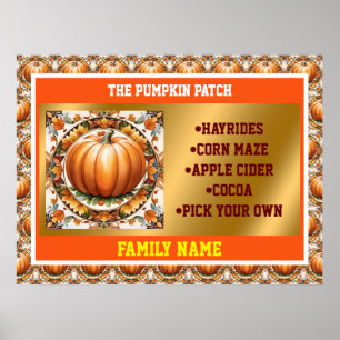 Herbst-Erntedanken Populäre Pumpkin-Sammlung Poster