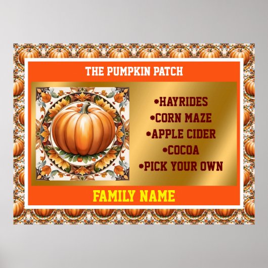Herbst-Erntedanken Populäre Pumpkin-Sammlung Poster (Vorne)