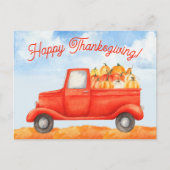 Herbst Erntedankfest Truck Happy Thanksgiving Postkarte (Vorderseite)