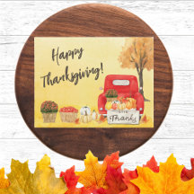 Herbst Erntedankfest Truck Happy Thanksgiving