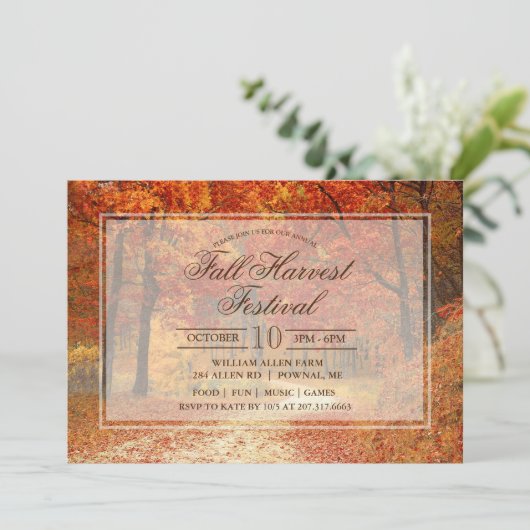 Herbst Erntefest Einladung (Stehend Vorderseite)