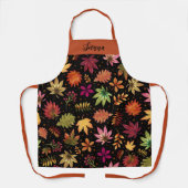 Herbst ernten Herbstlaube und schwarzer Folienname Schürze (Vorderseite)