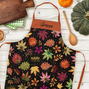 Herbst ernten Herbstlaube und schwarzer Folienname Schürze