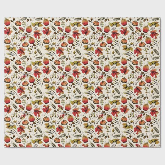 Herbst-Erntepumpen, Acorns & Fall Folies Geschenkpapier (Flach)