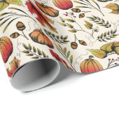 Herbst-Erntepumpen, Acorns & Fall Folies Geschenkpapier (Rolleneckpunkt)