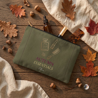 Herbst Essentials chic Schönheit olivgrün Zubehörtasche