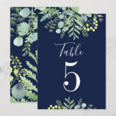 Herbst-Eukalyptus-Blumen-Hochzeitstisch Nummer Nav Einladung (Vorne/Hinten)