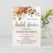 Herbst-Eukalyptus-Brautparty Hochzeit Einladung (Stehend Vorderseite)