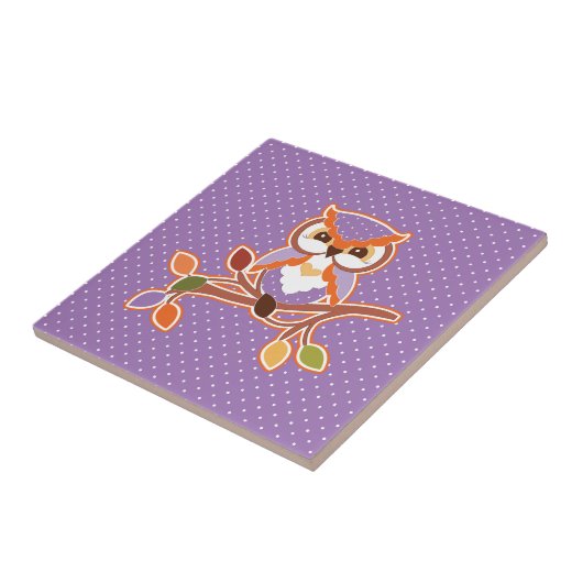 Herbst-Eule Fliese (Seite)