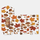 Herbst-Eule und Blätter Geschenkschachtel (Ungefaltet)