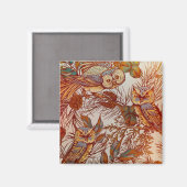 Herbst-Eule Vintage-Eule Magnet (Vorderseite/Rückseite)