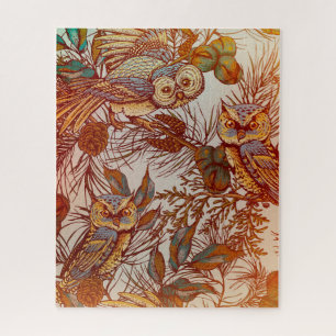 Herbst-Eule vintage Herbst Puzzle