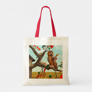 Herbst-Eulen-Ahornbaum-Wildlife-Kunst Tragetasche