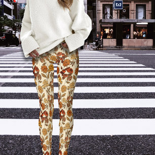 Herbst Exotic Florals Creme Leggings