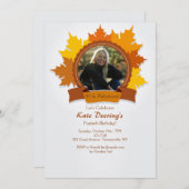 Herbst Extravagantes Foto Einladung (Vorne/Hinten)