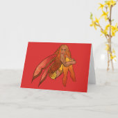 Herbst Fairy Druid Fairies Fall Art Karte (Gelbe Blume)