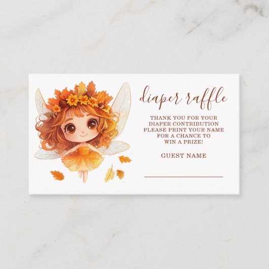 Herbst-Fairy-Woodland-Windeln Begleitkarte (Vorderseite)