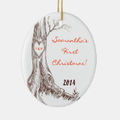 Herbst-Fall-Baum Initia personalisierte Keramik Ornament (Rechts)