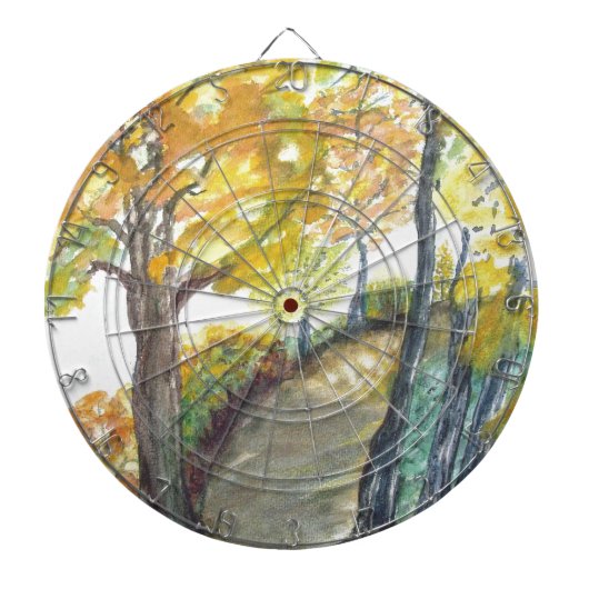 Herbst-Fall-Baum verlässt Kunst-Malerei-Schicksal Dartscheibe (vorne)