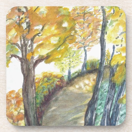 Herbst-Fall-Baum verlässt Kunst-Malerei-Schicksal Getränkeuntersetzer (Vorderseite)