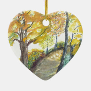 Herbst-Fall-Baum verlässt Kunst-Malerei-Schicksal Keramikornament