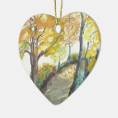 Herbst-Fall-Baum verlässt Kunst-Malerei-Schicksal Keramikornament (Links)