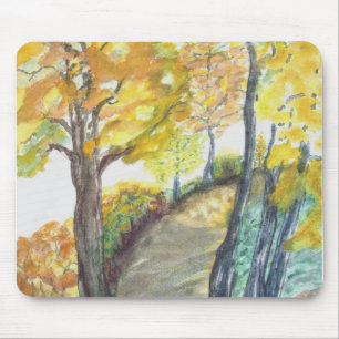 Herbst-Fall-Baum verlässt Kunst-Malerei-Schicksal Mousepad