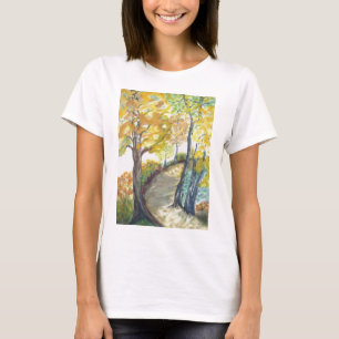 Herbst-Fall-Baum verlässt Kunst-Malerei-Schicksal T-Shirt