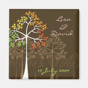 Herbst-Fall-Baum-Waldland, das Save the Date Magnet