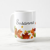 Herbst-Fall-Blatt-Ahorn-Kaffee-Tasse Kaffeetasse (Vorderseite Links)