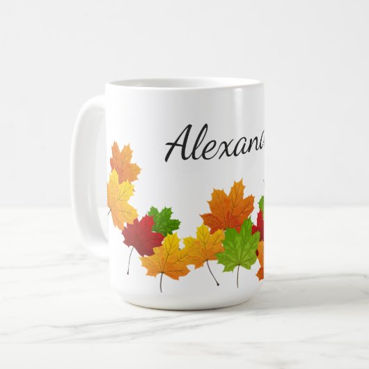 Herbst-Fall-Blatt-Ahorn-Kaffee-Tasse Kaffeetasse (Vorderseite Links)