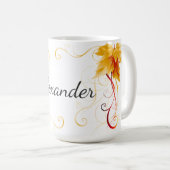 Herbst-Fall-Blatt-Ahorn-Kaffee-Tasse Kaffeetasse (VorderseiteRechts)