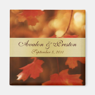 Herbst-Fall-Blatt-Goldband-Save the Date Magnet