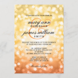 Herbst / Fall Bokeh Lichter Elegante Hochzeit Einladung