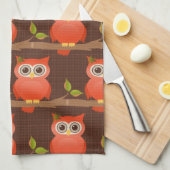 Herbst-/Fall-Erntedank-Eule Handtuch (Viertel Falte)