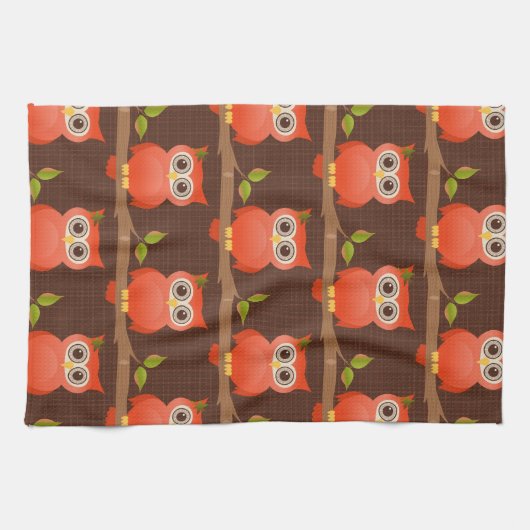 Herbst-/Fall-Erntedank-Eule Handtuch (Horizontal)