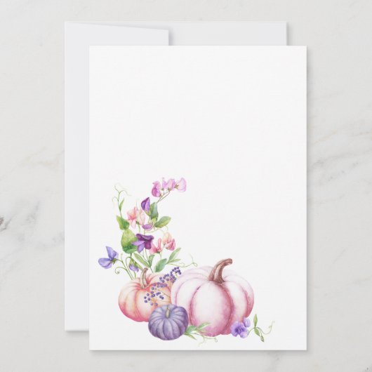 Herbst - Fall Floral Bat Mitzvah Einladung (Rückseite)