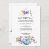 Herbst - Fall Floral Bat Mitzvah Einladung (Vorne/Hinten)