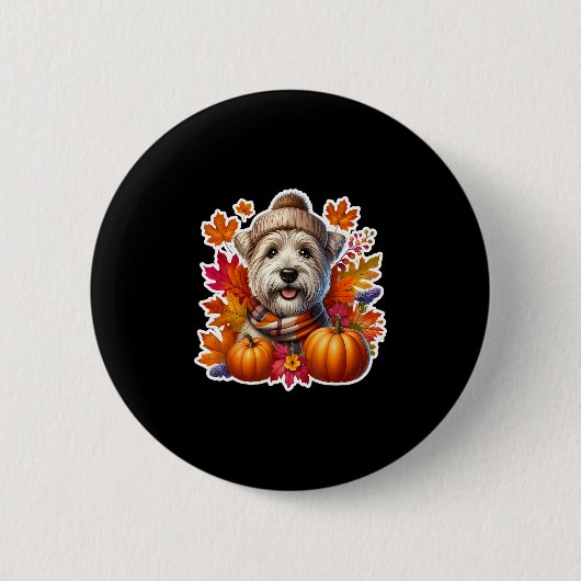 Herbst Fall Glen Of Imaal Terrier Ter Hund Besitze Button (Vorderseite)