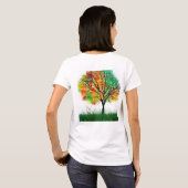 Herbst-Fall-Muster-ausgebufftes Kunst-Schicksal T-Shirt (Schwarz voll)